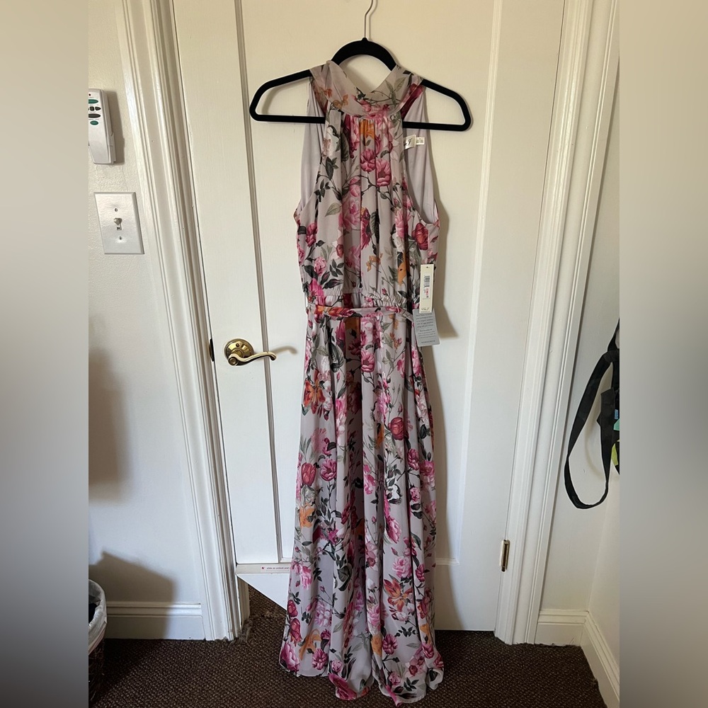 Eliza J Floral high neck maxi Dress